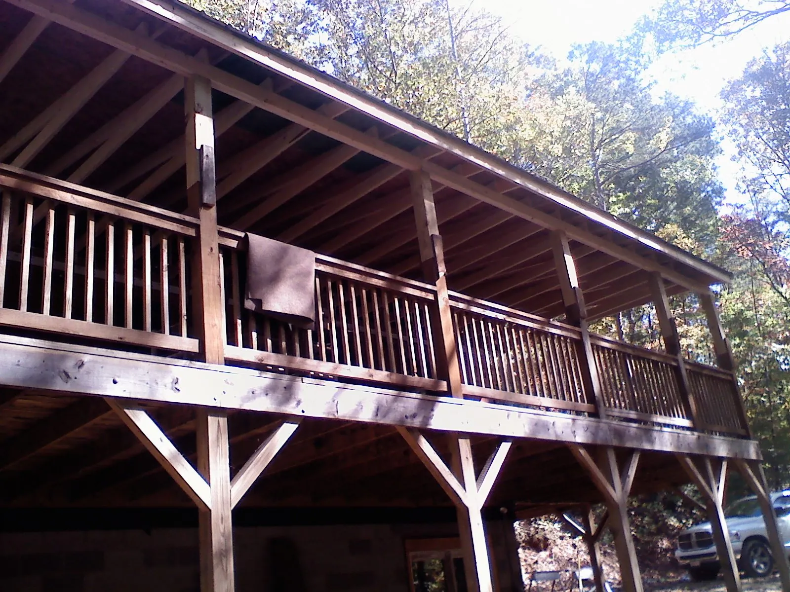 Timber framing under a new elevated porch and deck — Roof Leak Repair in Hooppole by Roofing Brothers